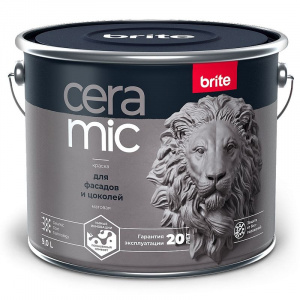 Краска фасадная Brite Ceramic белая база А 9 л