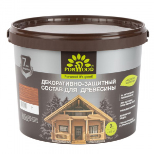 Состав декоративно-защитный для древесины Forwood тик полуматовый 9л