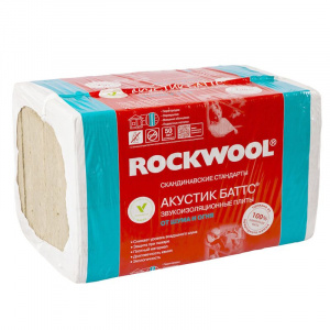 Утеплитель Rockwool Акустик Баттс 45 кг/м³ 35λ (1000х600х75мм) 8 шт/уп