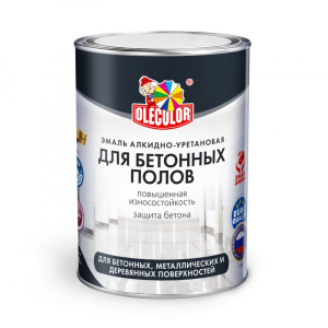 Эмаль алкидно-уретановая для бетонных полов Olecolor белая глянцевая 2,7кг