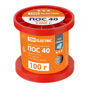 Припой TDM ПОС 40 1 мм 100 гр