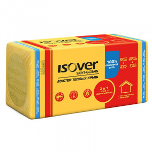 Утеплитель Isover Мастер теплых крыш 28-38 кг/м³ 36λ (1000х600х100мм) 4 шт/уп