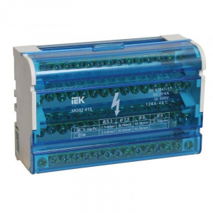 Шина на DIN-рейку в корпусе (кросс-модуль) ШНК 4х15 3L+PEN IEK