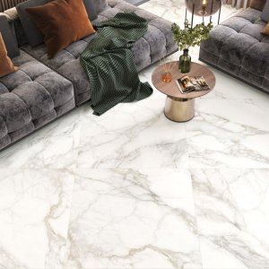 Керамогранит Calacatta Luna 800х800х8 мм белый матовый карвинг LCM