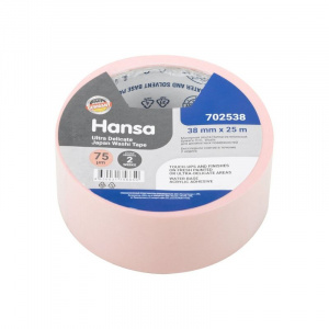 Лента малярная 38ммx25м Washi для деликатных поверхностей розовая Hansa
