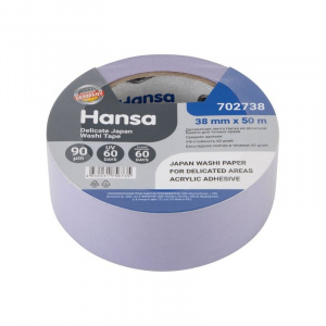 Лента малярная 38ммx50м Washi для деликатных поверхностей фиолетовая Hansa