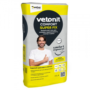 Клей-гель для плитки Vetonit Comfort Super Fix белый С1ТЕ, 20 кг