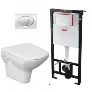 Комплект инсталляция Alcaplast 3 в 1 с унитазом Cersanit Carina New Clean On (4148223)
