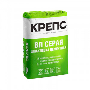 Шпаклевка цементная фасадная Крепс ВЛ серая 20 кг