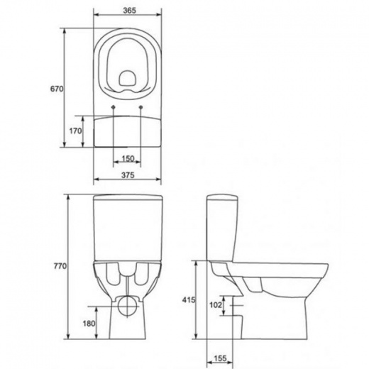 Унитаз-компакт Cersanit City New Clean On 11 S-KO-CIT011-3/5-COn-S-DL-W