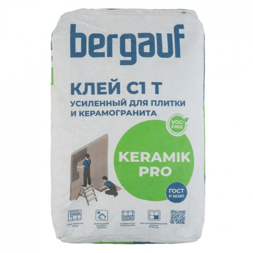 Клей для плитки Bergauf Keramik Pro С1Т, 25 кг