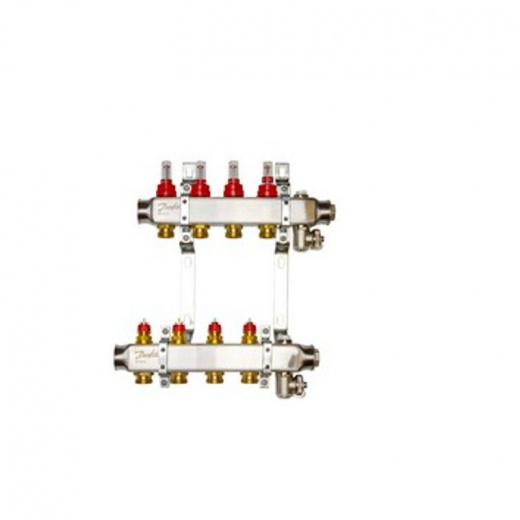 Комплект коллекторов с расходомерами и кронштейнами, 1" SSM-4F 3/4" Danfoss 088U0954