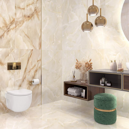 Керамогранит Talisman Onyx Crema 600х1200х8 мм светло-бежевый суперполированный LCM
