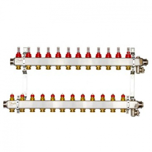 Комплект коллекторов с расходомерами и кронштейнами, 1" SSM-12F 3/4" Danfoss 088U0962