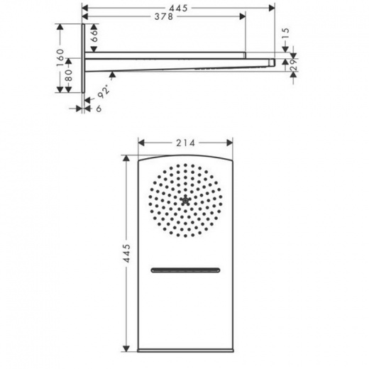 Верхний душ Hansgrohe Raindance Rainfall 180 2jet 28433000