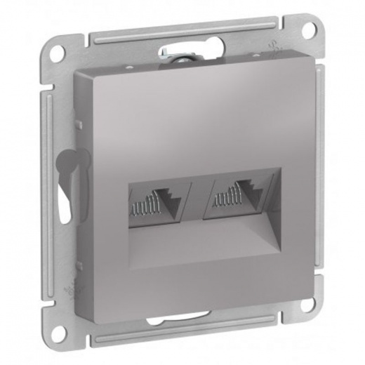 Механизм розетки компьютерной 2-м Systeme Electric AtlasDesign RJ45 + RJ45 категории 5e