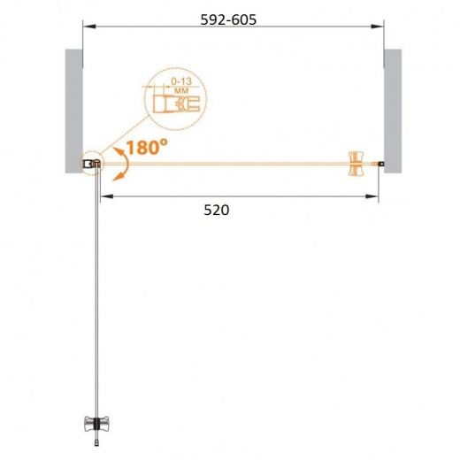 Душевая дверь Cezares Eco 60 (ECO-O-B-1-60-P-Cr)