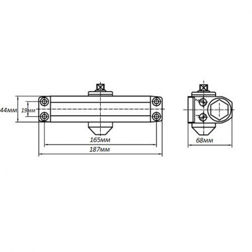 Доводчик дверной NOTEDO DC-090 WHITE до 90кг, белый (10)