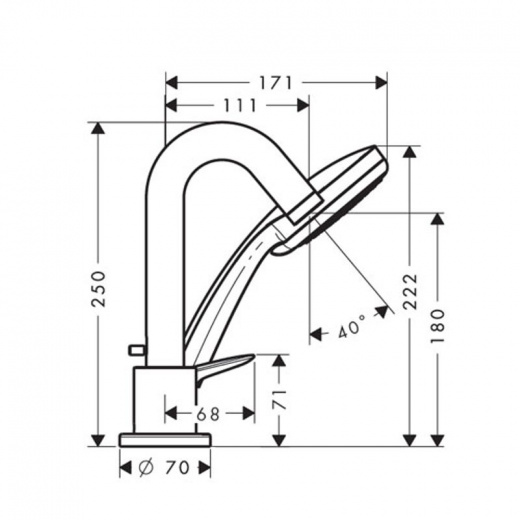 Смеситель Hansgrohe Logis 71313000 на борт ванны