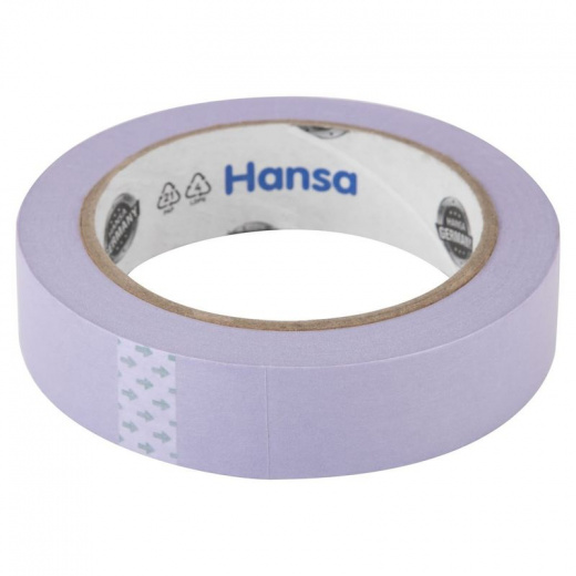Лента малярная 25ммx50м Washi для деликатных поверхностей фиолетовая Hansa