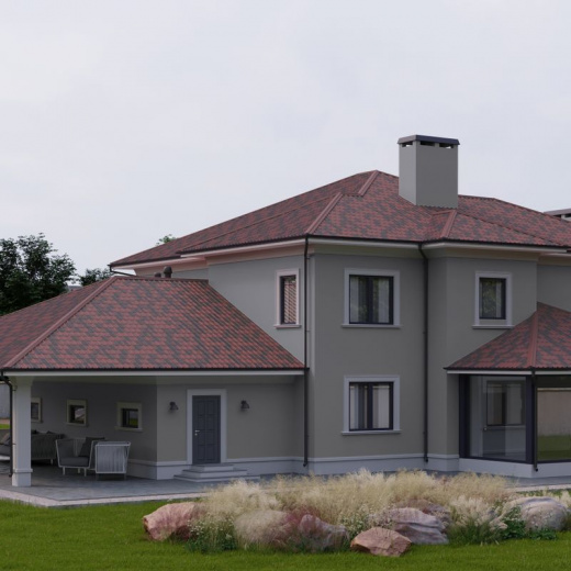 Черепица Ондувилла Красный 3D 1060х400х3мм