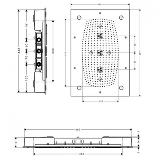Верхний душ Hansgrohe Raindance Rainmaker Air 68x46 3jet 28418000 с подсветкой