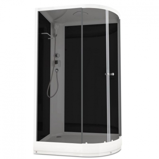 Душевая кабина Domani-Spa Delight Slim 128 L низкий поддон 120х80х218 см черные стекла