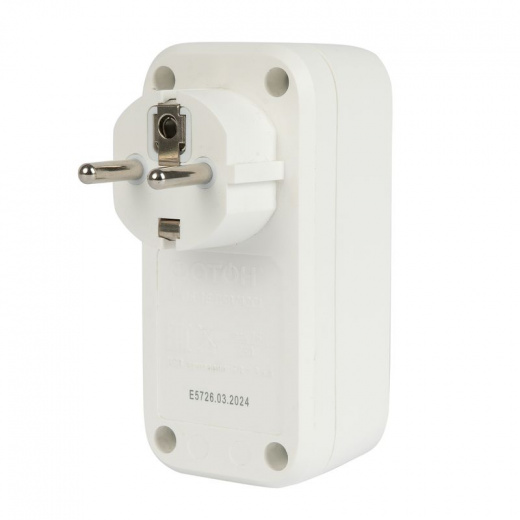 Адаптер сетевой Фотон 4000 Вт с заземлением 2 USB-A + 1 USB-C 2,4А