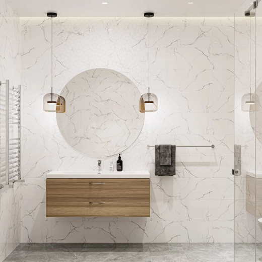 Плитка облицовочная декор Global Tile Vega 400х270 мм белая геометрия