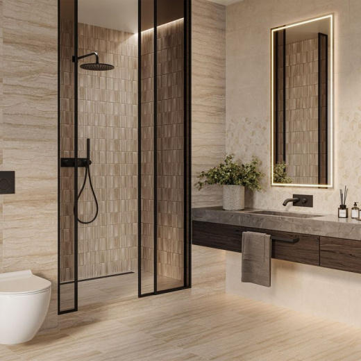 Плитка облицовочная Gracia Ceramica Треви низ 02 400х250х8 мм бежевая матовая