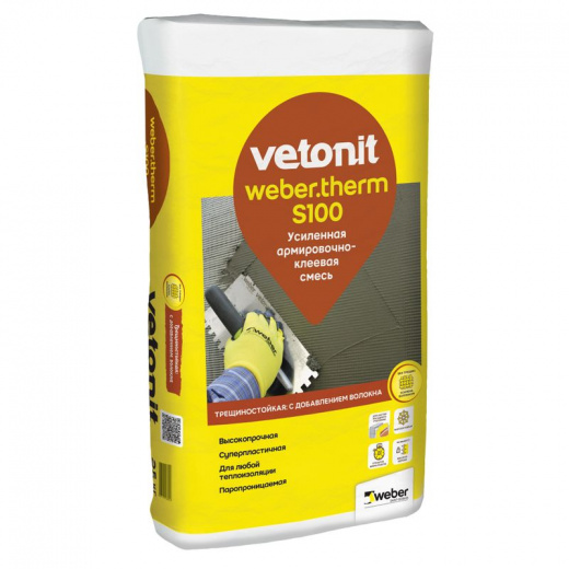 Штукатурно-клеевая смесь Weber therm S100, 25 кг