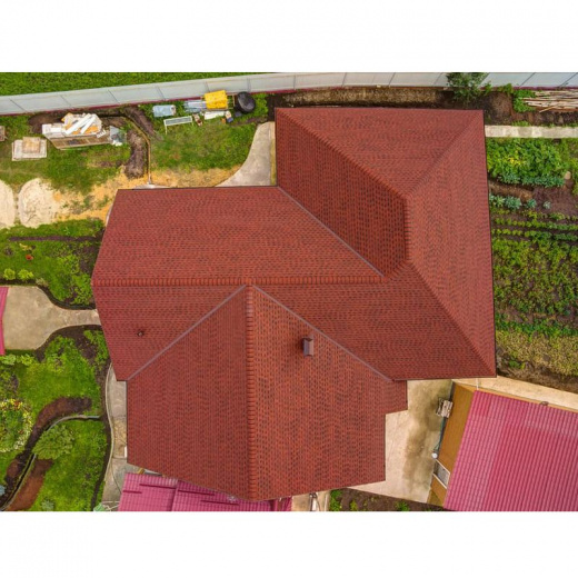 Гибкая черепица Ранчо Shinglas красный 2 м² (многослойная)