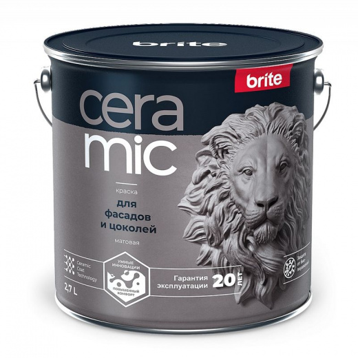 Краска фасадная Brite Ceramic бесцветная база С 2,7 л