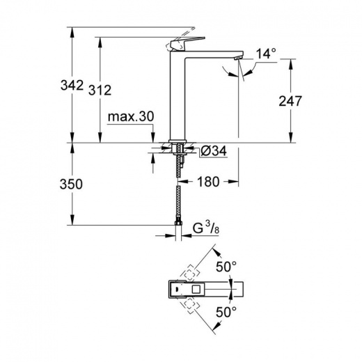Смеситель для раковины Grohe Eurocube 23406000