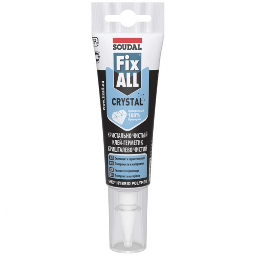 Клей-герметик полимерный прозрачный Fix All Crystal SOUDAL, 125 мл