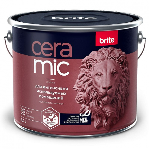Краска интерьерная Brite Ceramic бесцветная база С 9 л