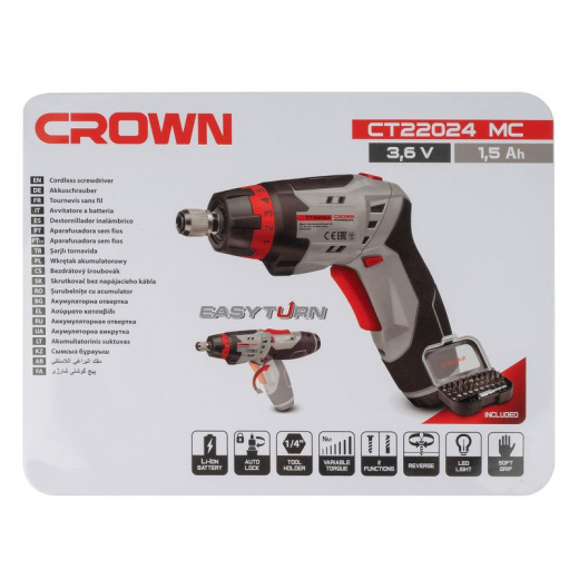Отвертка аккумуляторная Crown CT22024 MC 3,6Вт 1,5 Ач