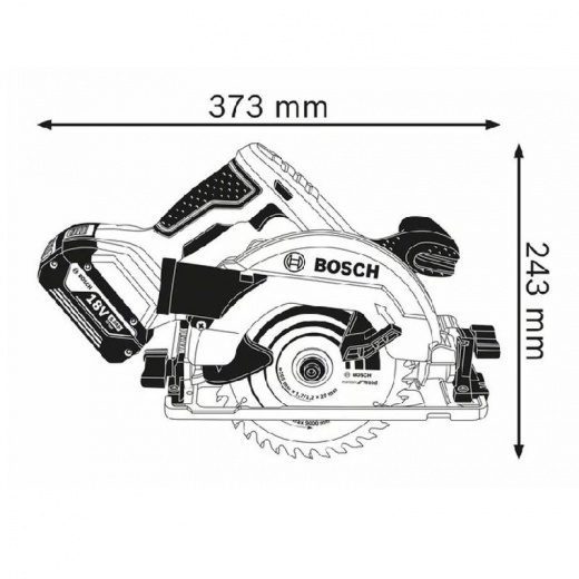 Пила дисковая Bosch GKS 18V-57 G 165 мм 18В