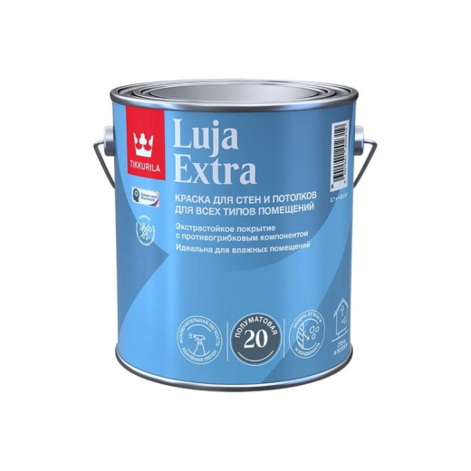 Краска для влажных помещений Tikkurila Luja Extra бесцветная матовая база С 2,7 л
