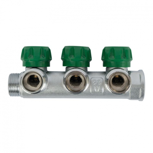 Коллектор регулирующий Stout 3/4", 3 отвода 3/4" евроконус