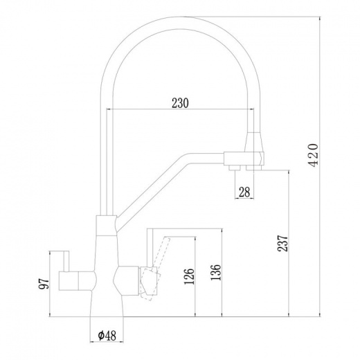 Смеситель для кухни Fmark FS0662-Q02 белый/графит
