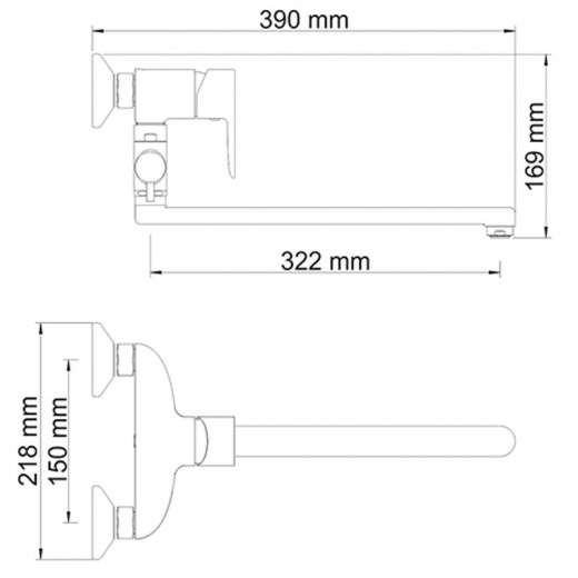 Смеситель для ванны WasserKraft Leine 3502L