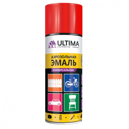 Краска аэрозольная универсальная Ultima красный RAL 3020 520 мл
