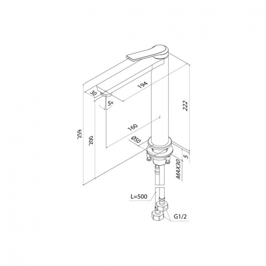 Смеситель для накладной раковины Iddis Parker PARSB01i01 хром