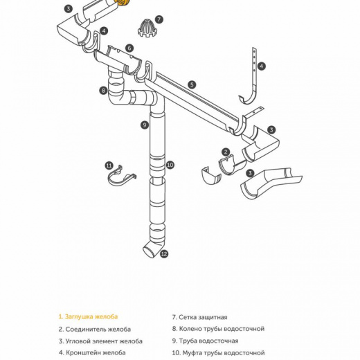 Заглушка желоба Docke Standard серая 120 мм