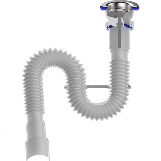 Гофросифон Aquant 1200 мм 1 1/2"х40/50 с нержавеющей решеткой