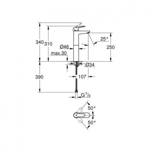 Смеситель для раковины Grohe BauEdge 23761000