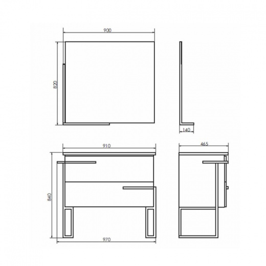 Тумба Comforty Дюссельдорф 90 дуб дымчатый с раковиной 9090EL 00-00004093CF