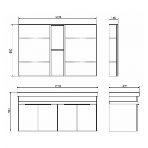 Тумба Comforty Дуэт-125 дуб натуральный с раковиной на две чаши Гармония 125 00-00009925CF