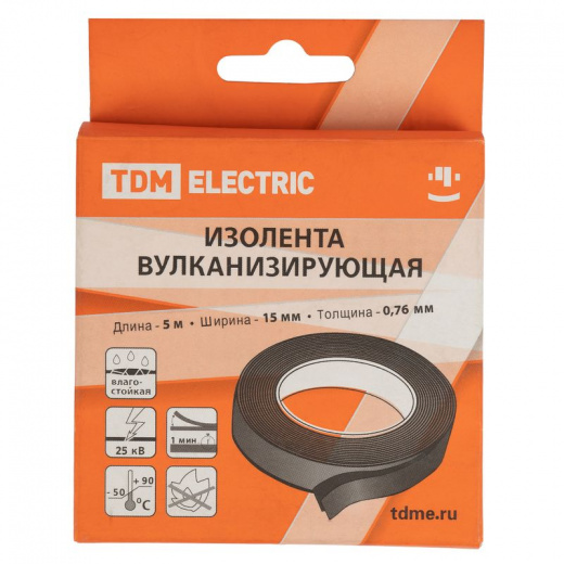 Изолента вулканизирующая TDM черная 5 м